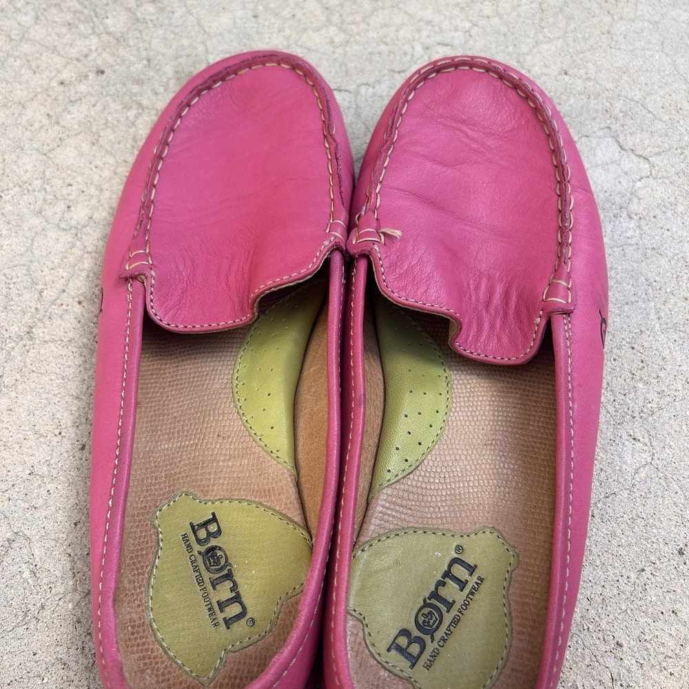 BORN (BØRN) Pink Leather Slip-On Loafers/Moccasins - Size 8.5 40 - Picture 5 of 13